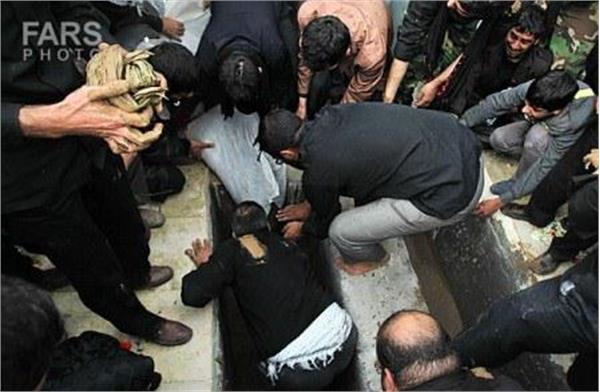 مراسم تشیییع پیکر دو شهید گمنام در شهر قدس