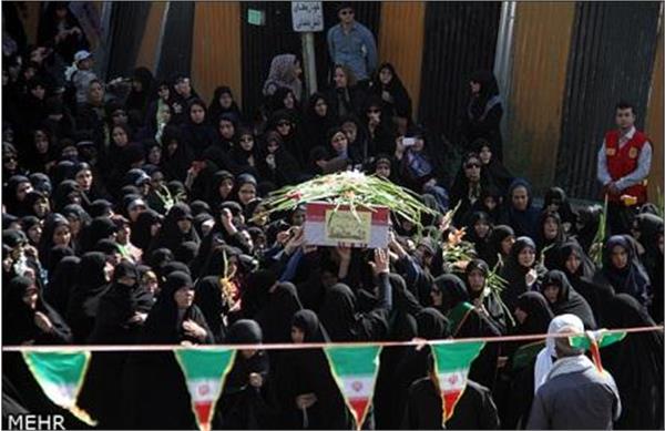 تشییع و خاکسپاری دو شهید گمنام در بوستان پرواز تهران