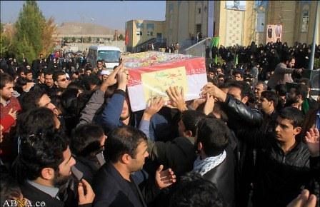 تشییع پیکر دو شهید گمنام دفاع مقدس در دانشگاه آزاد پردیسان