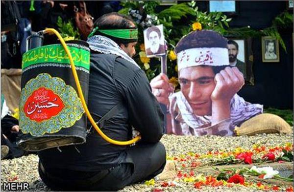 تشییع و خاکسپاری شهدای گمنام در دانشگاه آزاد بابل
