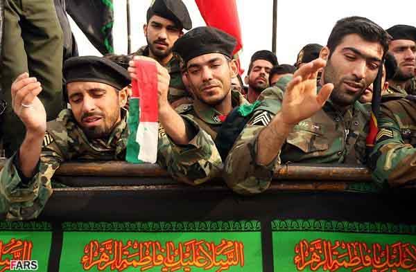 تشییع پیکر شهید گمنام در یگان‌ ویژه پاسداران ناجا