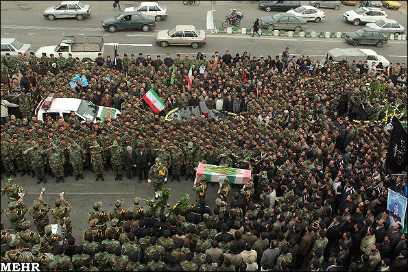 تشییع پیکر شهید گمنام در یگان‌ ویژه پاسداران ناجا