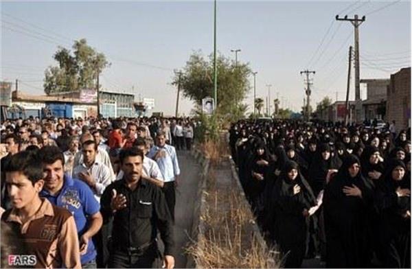 تشییع و خاکسپاری سه شهید دفاع مقدس در گتوند