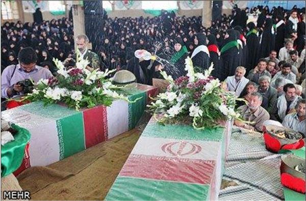 تشییع و خاکسپاری شهدای گمنام در شهر طرقبه استان خراسان رضوی