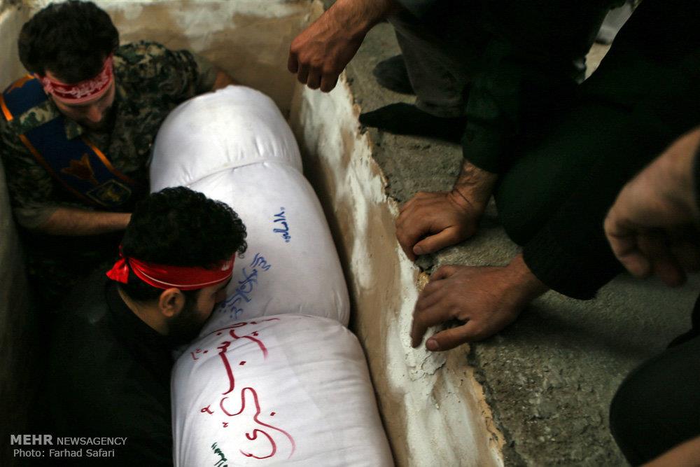 تشیع دو شهید گمنام سال های دفاع مقدس در شریفیه قزوین 1