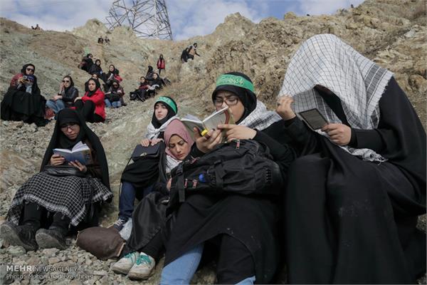 کوه‌پیمایی دانشجویان خواهر بسیجی در کهف‌الشهداء 17