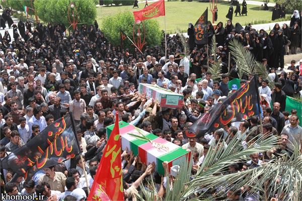 تشییع و خاکسپاری شهدای گمنام دانشگاه خلیج فارس بوشهر-27/2/89