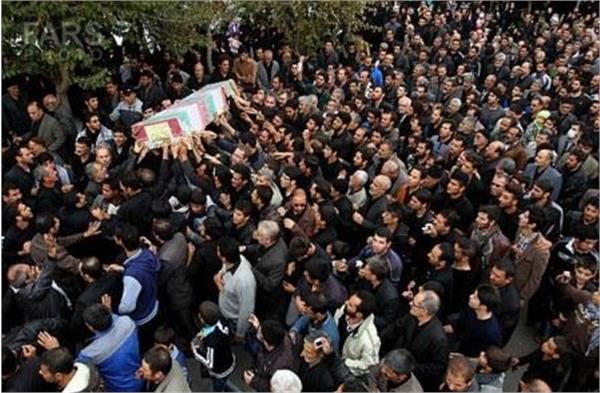 مراسم تشیییع پیکر دو شهید گمنام در شهر قدس