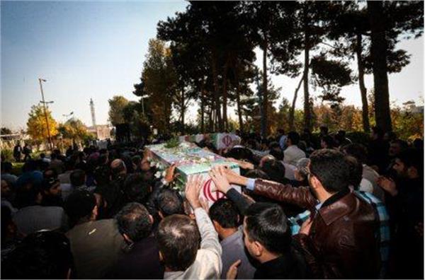 تشییع و خاکسپاری دو شهید گمنام در سازمان انرژی اتمی تهران