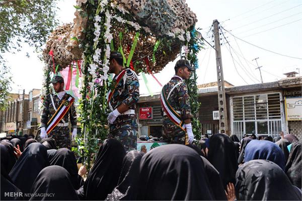 مراسم تشییع پیکر دو شهید دوران دفاع مقدس در اراک 5