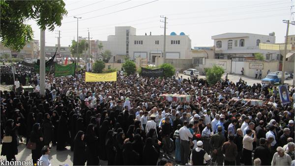 تشییع و خاکسپاری شهدای گمنام دانشگاه خلیج فارس بوشهر-27/2/89