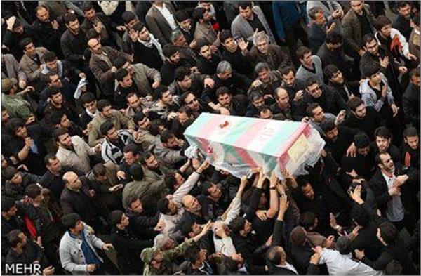 تشییع و خاکسپاری شهدای گمنام در دانشگاه آزاد لاهیجان