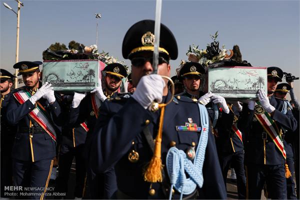 مراسم تشییع پیکر ۲ شهید گمنام در پایگاه هوایی شهید لشگری 5