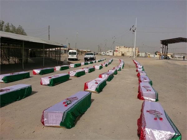 ورود پیکر مطهر ۵۵ شهید دفاع مقدس - شلمچه 42