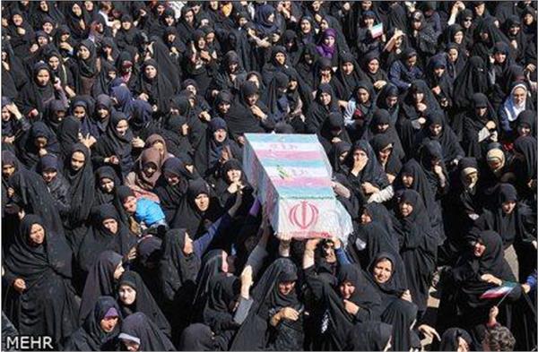 تشییع و خاکسپاری شهدای گمنام در شهر جوین