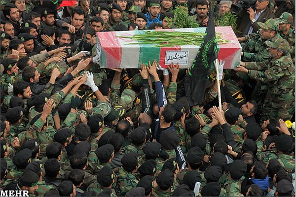 تشییع پیکر شهید گمنام در یگان‌ ویژه پاسداران ناجا