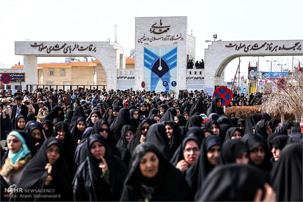 مراسم تشییع و خاکسپاری دو شهید گمنام در خمین 3