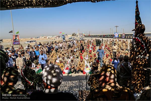 ورود پیکر ۴۸ شهید تازه تفحص شده دفاع مقدس از مرز شلمچه 16