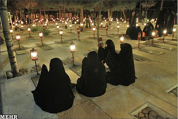 احیاء شب قدر در جوار شهدای گمنام بهشت زهرا تهران