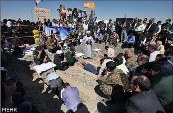 تشییع و خاکسپاری شهدای گمنام در شهر طرقبه استان خراسان رضوی