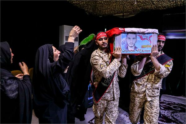وداع با پیکر مطهر شهید مدافع امنیت سید روح اله عجمیان