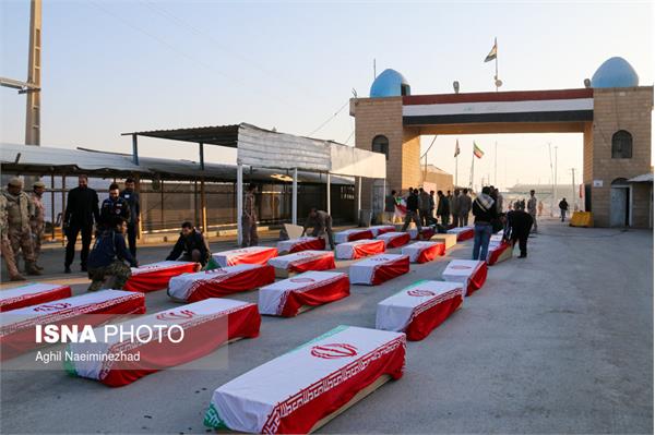 استقبال از پیکر ۵۵ شهید تازه تفحص شده دوران دفاع مقدس در مرز شلمچه 2