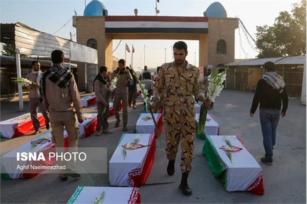 استقبال از پیکر ۵۵ شهید تازه تفحص شده دوران دفاع مقدس در مرز شلمچه 6