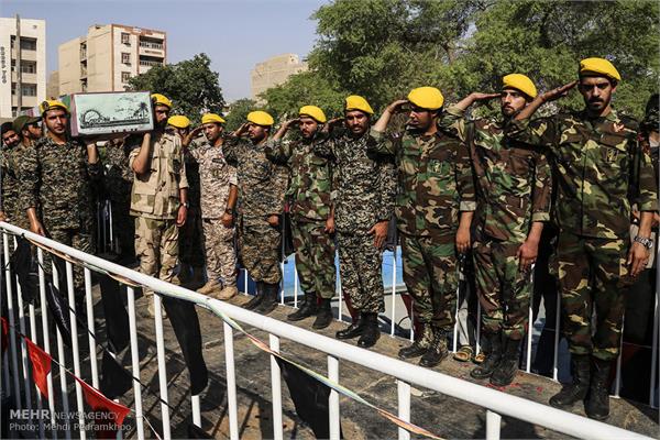 مراسم تشییع و تدفین دو شهید گمنام در اهواز 14