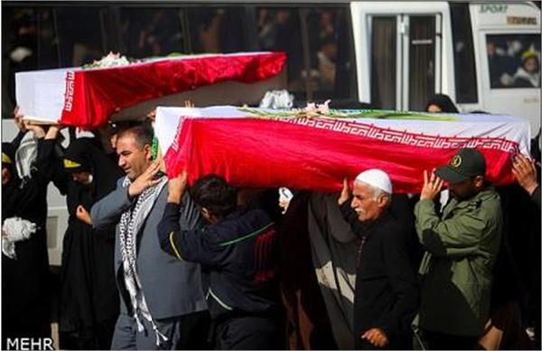 مراسم تبادل شهدا جنگ هشت ساله در شلمچه