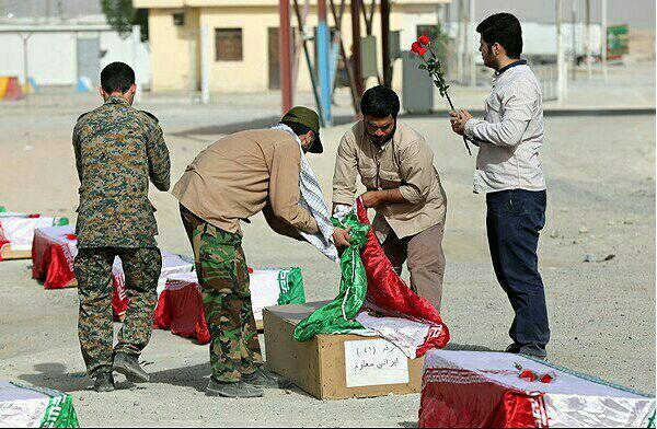 ورود پیکر مطهر ۵۵ شهید دفاع مقدس - شلمچه 8