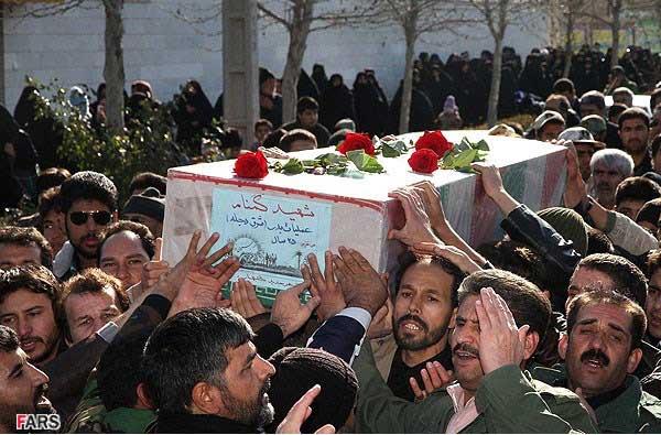 تشییع پیکر پاک شهدای گمنام دفاع مقدس در گلبهار مشهد