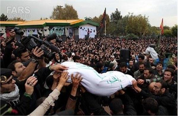 مراسم تشیییع پیکر دو شهید گمنام در شهر قدس