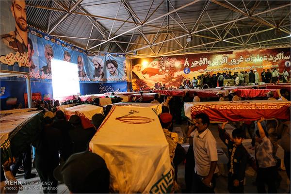 ورود پیکر ۱۳۵ شهید دوران دفاع مقدس از مرز آبی اروند 7