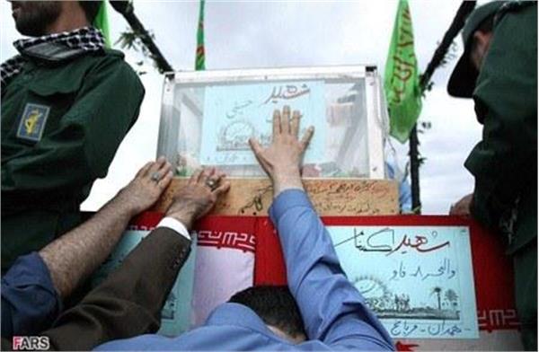 تشییع وخاکسپاری شهدای دفاع مقدس در شهر همدان