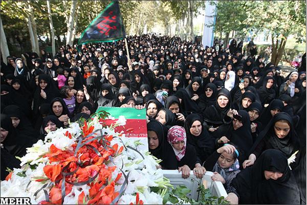 تشییع و خاکسپاری شهدای گمنام شهرک شهید شجاعی تهران_12/7/89