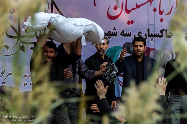 مراسم تشییع پیکر سه شهید گمنام دفاع مقدس در تهران 14