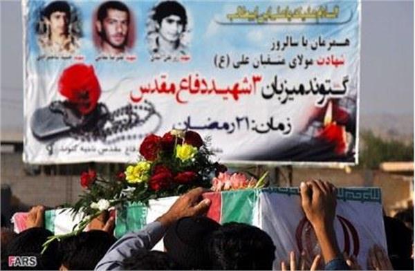 تشییع و خاکسپاری سه شهید دفاع مقدس در گتوند