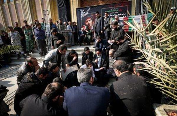 تشییع و خاکسپاری دو شهید گمنام در سازمان انرژی اتمی تهران