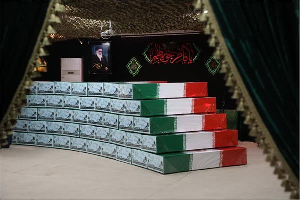 آیین بدرقه پیکرهای مطهر یکصد شهید گمنام به مراسم تشییع سراسری 7