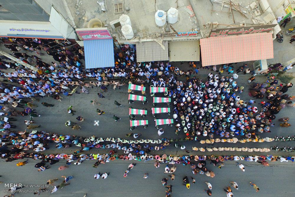 تشییع پیکر شهدای گمنام در قشم 1