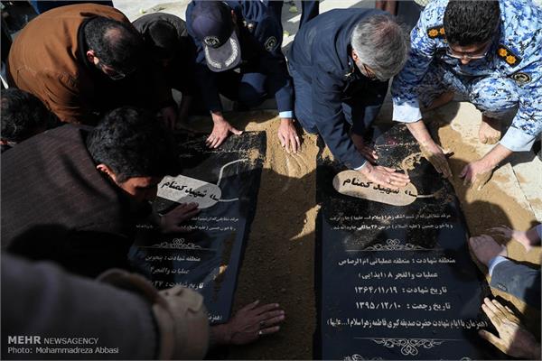 مراسم تشییع پیکر ۲ شهید گمنام در پایگاه هوایی شهید لشگری 27