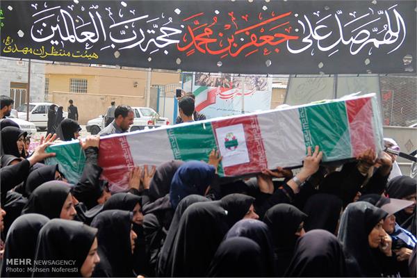 مراسم تشییع پیکر دو شهید دوران دفاع مقدس در بیرجند 2