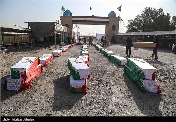 مراسم استقبال از ۷۸ شهید دوران دفاع مقدس در مرز شلمچه 26