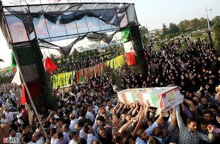 تشییع و خاکسپاری 4شهید گمنام در لنگرود