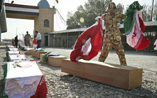 ورود پیکر مطهر ۷۸ شهید دفاع مقدس از مرز شلمچه 2